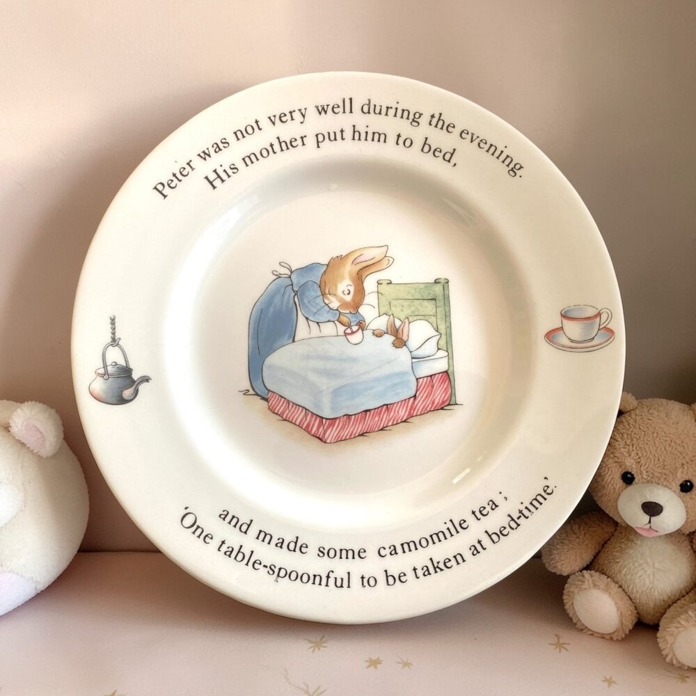 Vintage Beatrix Potter Peter Rabbit Plate by Wedgwood of Etruria & Barlaston 7"